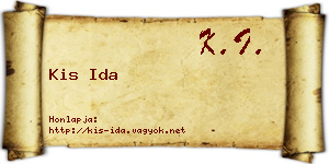 Kis Ida névjegykártya